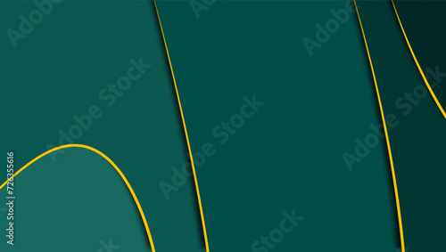 Ramadan kareem, islamic background. Green and gold muslim colors, luxury design. Papercut gradient effect, Ramadan greeting card, vector illustration