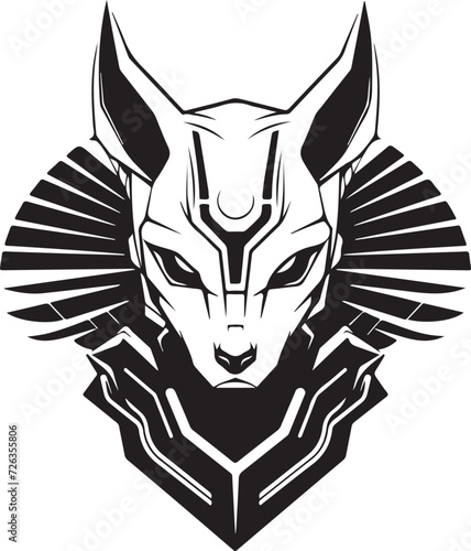 Modern strict logo template of abstract cat or sphinx head. Vector illustration of cat or sphinx for print, poster or logo