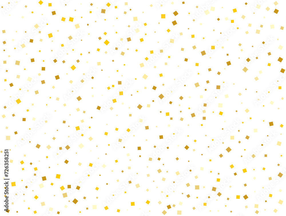 Luxury Gold Square Confetti. Vector illustration
