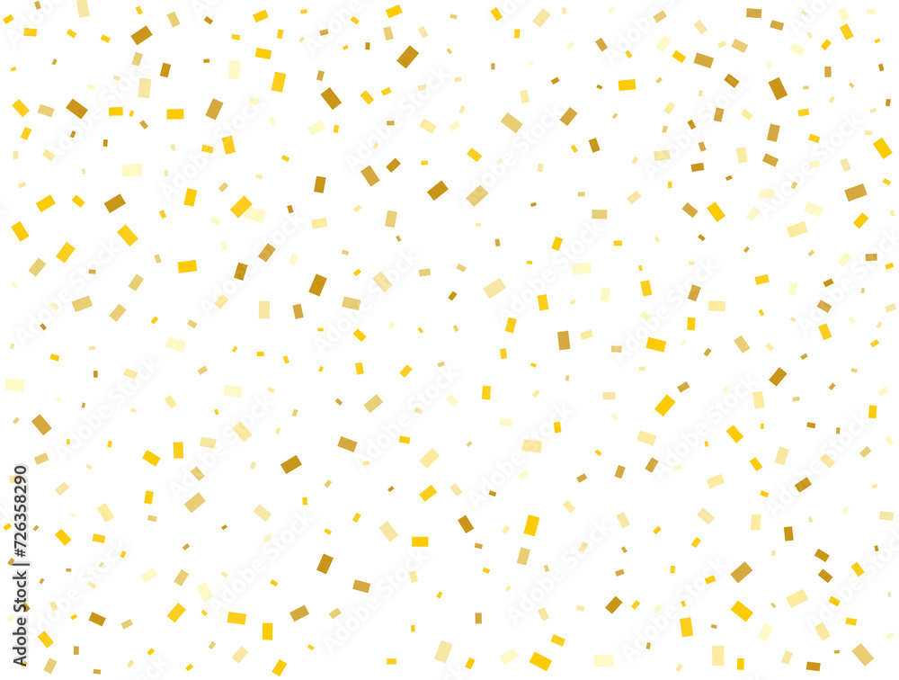 Christmas Golden Rectangles Confetti Background. Vector illustration