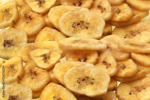 dried banana slices background