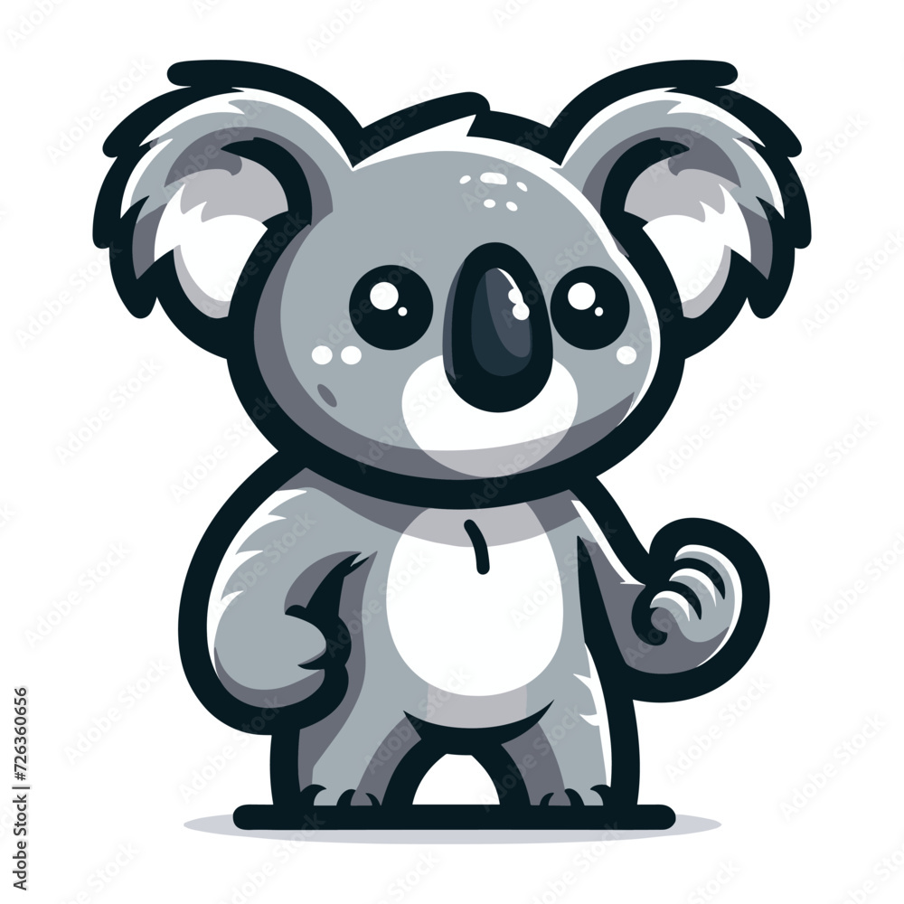 Cute Adorable Koala Australian Animal Cartoon Character Vector Illustration, flat design template isolated on white background Cute Adorable Koala Australian Animal Cartoon Character Vector Illustration, flat design template isolated on white background