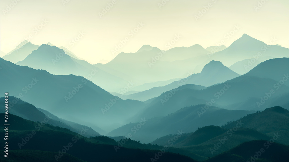 Obraz premium Majestic Mountain Range in the Distance