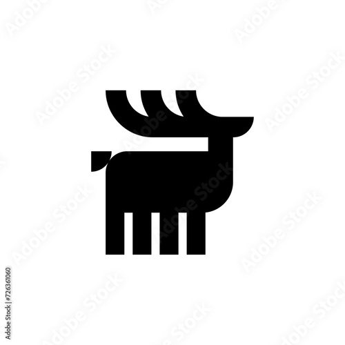 Deer simplified sign. Ethnographic symbol of moose.