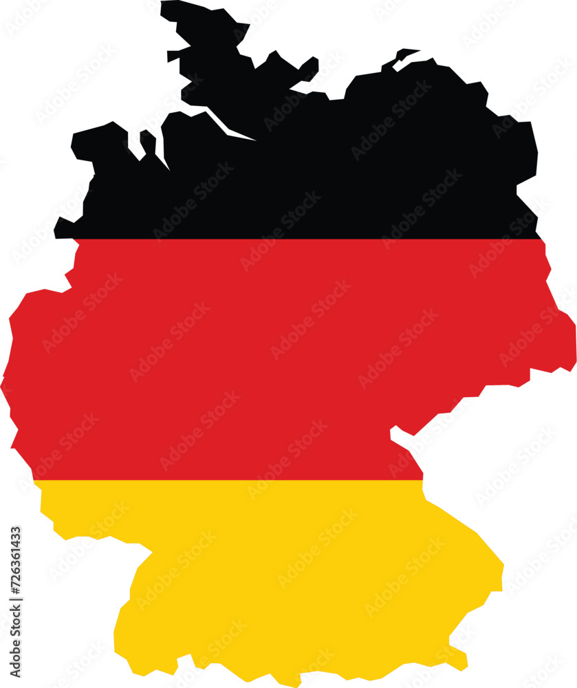 Germany map with flag isolated on white background Germany map with flag isolated on white background