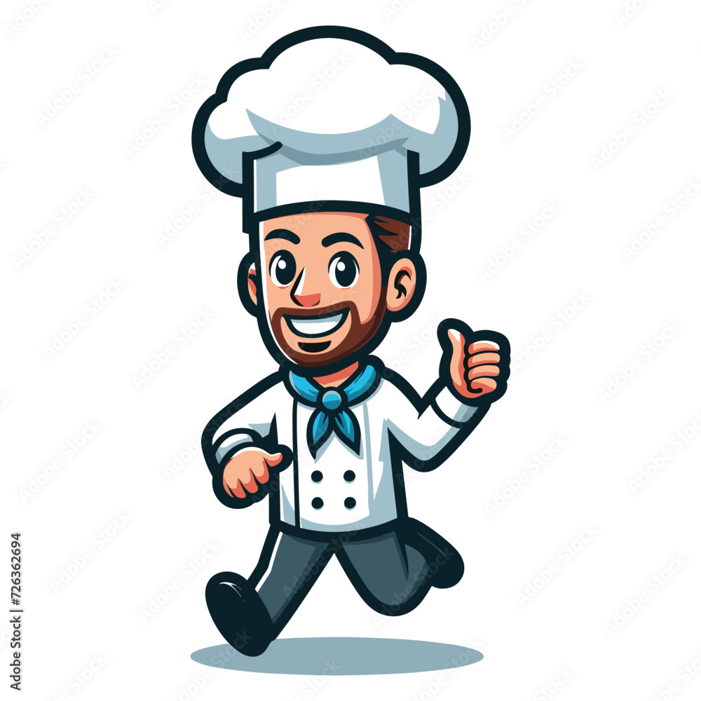 Man chef character vector Illustration, suitable for restaurant, cafe, food, eat, shop, trade, cook mascot logo isolated on white background. Man chef character vector Illustration, suitable for restaurant, cafe, food, eat, shop, trade, cook mascot logo isolated on white background.