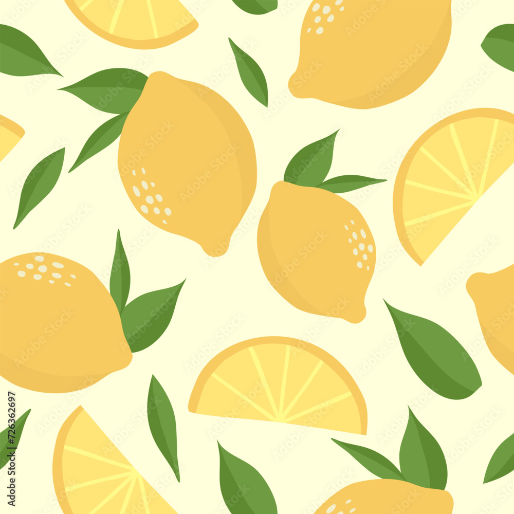 seamless pattern with lemon hand drawn summer fruit in modern vector illustration design for Textiles, printed materials, fabric, carpets, book covers, backgrounds, wallpaper seamless pattern with lemon hand drawn summer fruit in modern vector illustration design for Textiles, printed materials, fabric, carpets, book covers, backgrounds, wallpaper