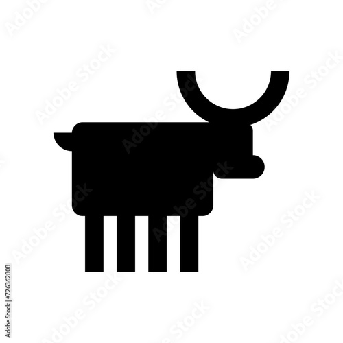 Bull simplified sign. ox Ethnographic symbol