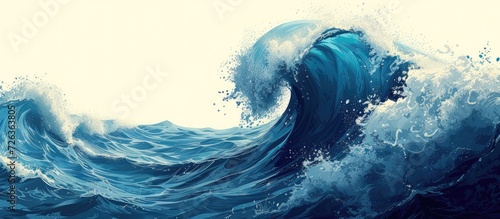 Graphic design, ocean wave illustration © jiawei