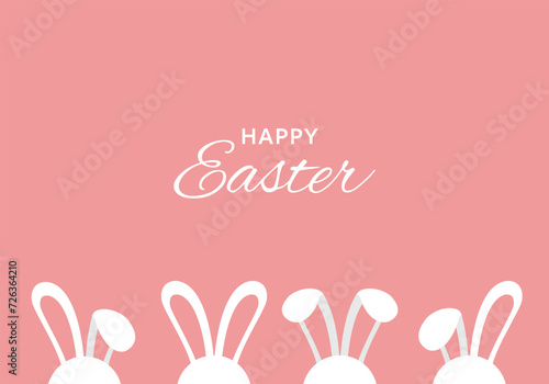 Wallpaper Mural Happy easter banner, poster, greeting card. Bunny, rabbit, eggs in modern minimal style. Cute cartoon design for holiday, spring, seasonal decoration.Vector illustration EPS. Torontodigital.ca