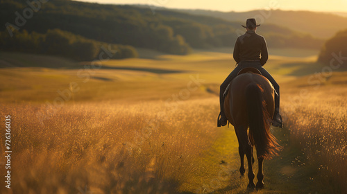A thrilling horseback riding adventure through a scenic countryside. © Melvin