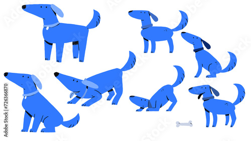 Pet Dog Character Design - series of 7 poses photo