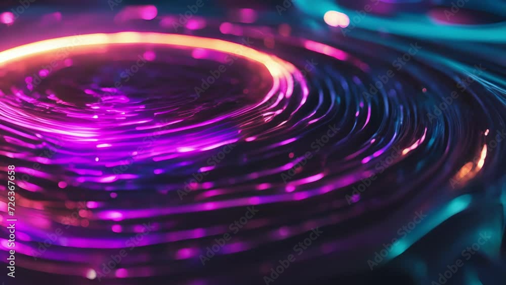 Vibrant neon circles overlapping and interlocking creating a ripple effect of intense color. Vibrant neon circles overlapping and interlocking creating a ripple effect of intense color.