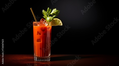 Classic bloody mary cocktail. Alcohol drink.