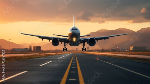 A plane taking off from an airport