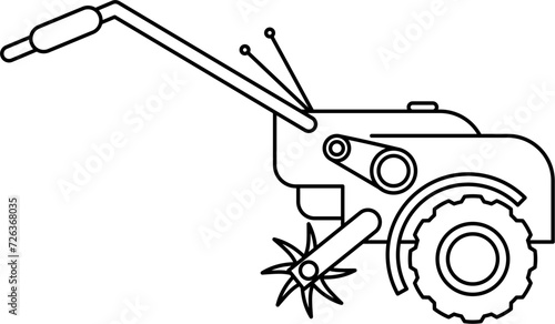 Cultivator Outline Vector Illustration