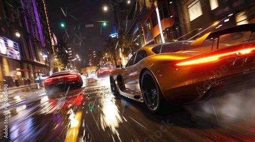 street racing AAA videogame gameplay with information datum design for console playing to earn gaming crypto tokens and cryptocurrency project future as wide banner UI