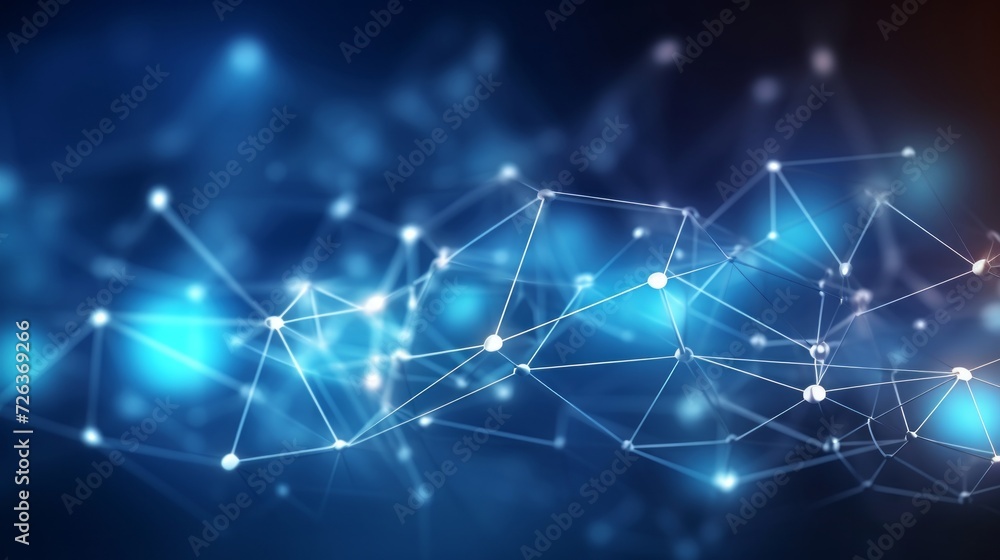 Blurred network connections: abstract digital background with molecular polygonal shapes Blurred network connections: abstract digital background with molecular polygonal shapes