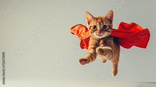 Superhero Cat Flying in color Cape © loran4a