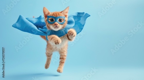 Superhero Cat Flying in color Cape © loran4a