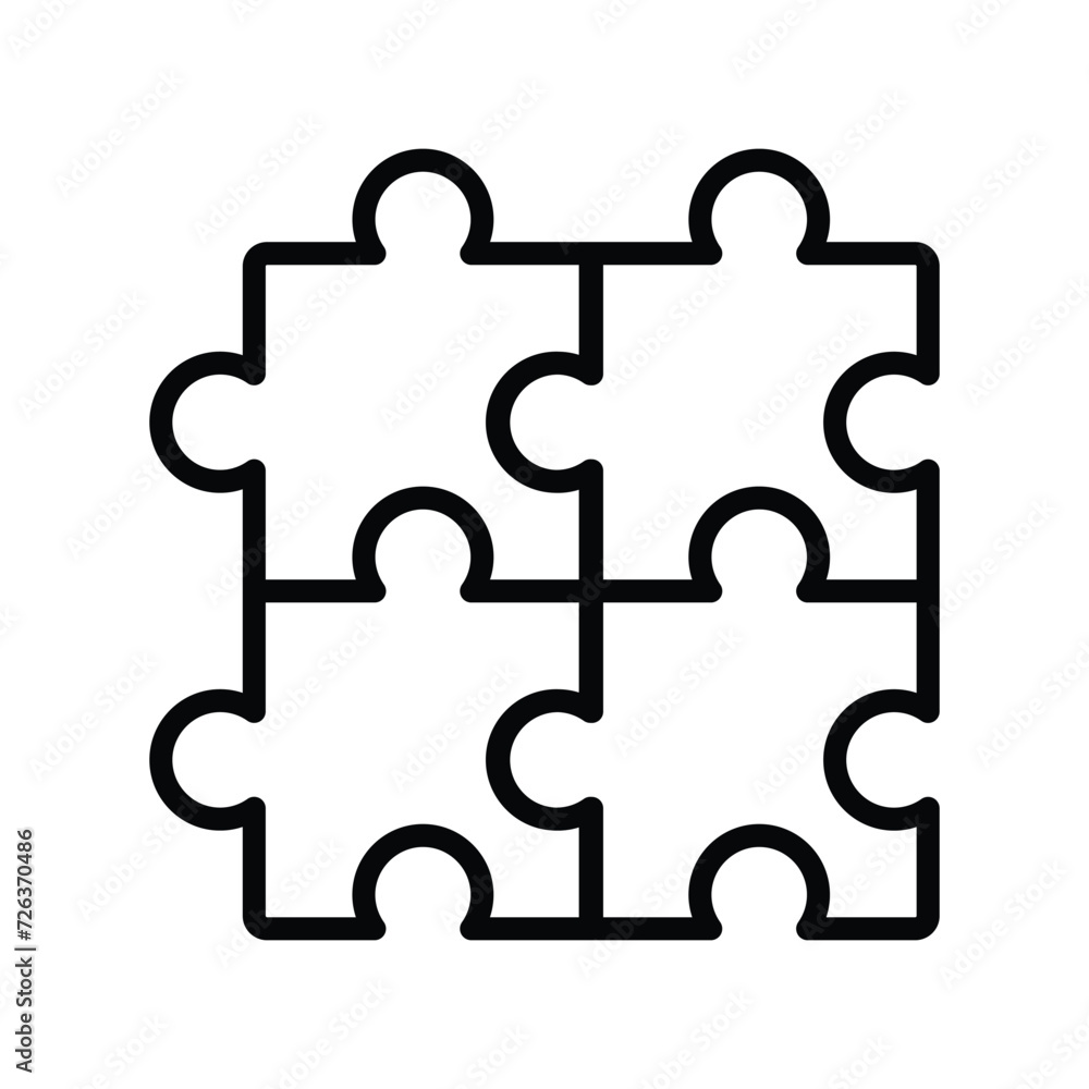 Puzzle pieces icon vector on trendy design Puzzle pieces icon vector on trendy design