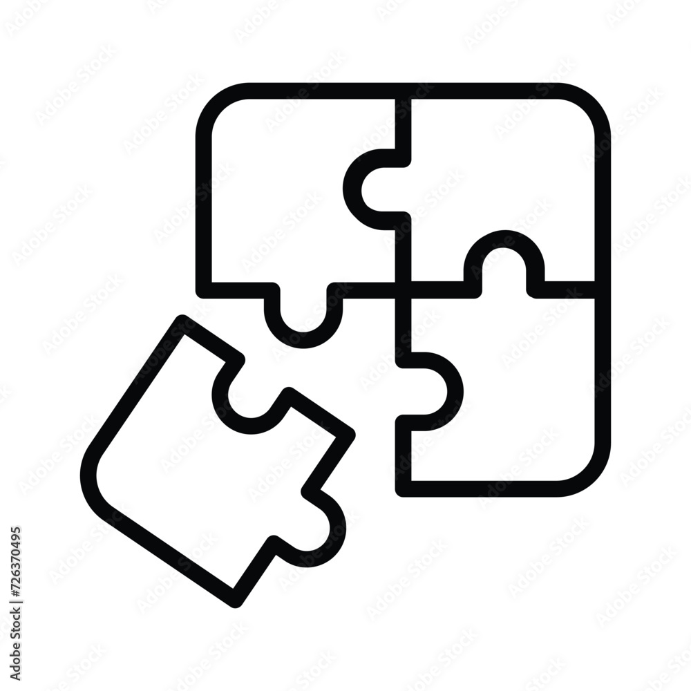Puzzle pieces icon vector on trendy design Puzzle pieces icon vector on trendy design