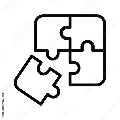 Puzzle pieces icon vector on trendy design