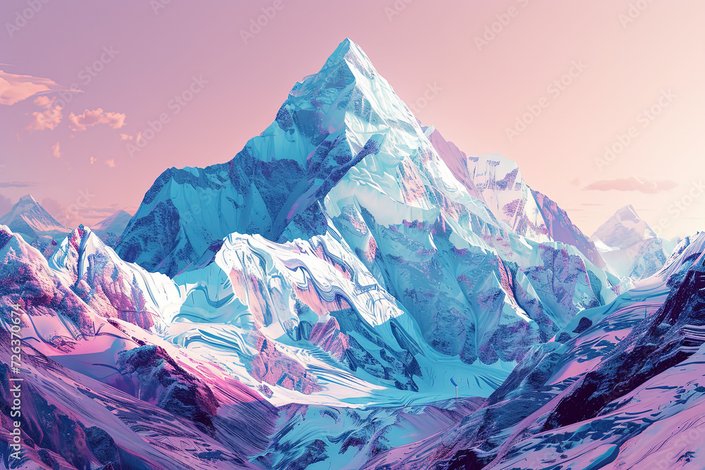 Everest Elevation - Ultradetailed Illustration of Mount Everest
