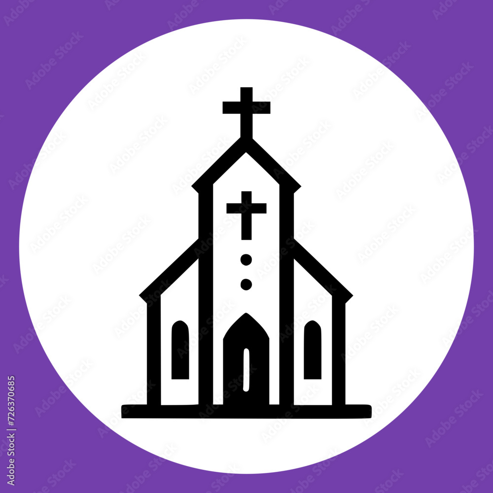 Church logo icon vector illustration