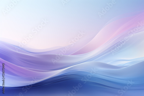 Abstract futuristic background with pastel blue and violet wave shapes. Visualization of motion waves. Wallpaper or backdrop for modern projects