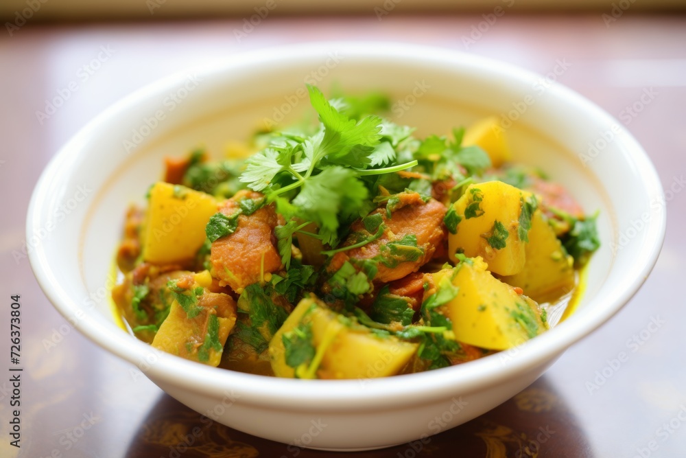 aloo gobhi with turmeric and coriander leaves aloo gobhi with turmeric and coriander leaves