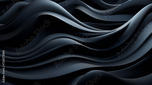 Abstract futuristic background with dark gray wave shapes. Visualization of motion waves. Wallpaper or backdrop for modern projects