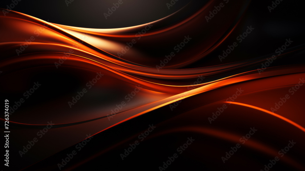 Abstract futuristic background with black and orange wave shapes. Visualization of motion waves. Wallpaper or backdrop for modern projects Abstract futuristic background with black and orange wave shapes. Visualization of motion waves. Wallpaper or backdrop for modern projects