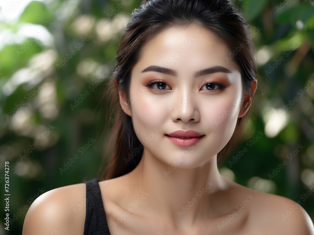 beautiful asian girl with good skin, fashion concept of cosmetics, cosmetology beautiful asian girl with good skin, fashion concept of cosmetics, cosmetology