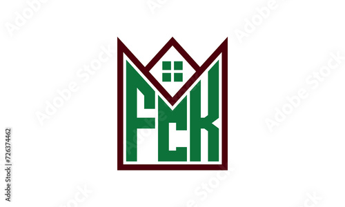 FCK initial letter real estate builders logo design vector. construction ,housing, home marker, property, building, apartment, flat, compartment, business, corporate, house rent, rental, commercial photo