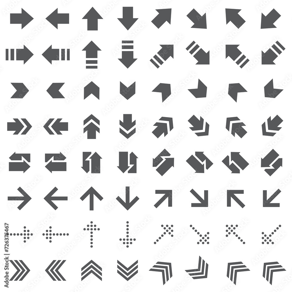 Set of Arrows Isolated On White Background Set of Arrows Isolated On White Background