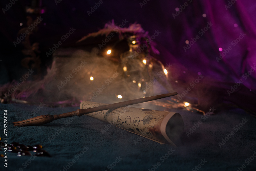 Fototapeta premium Luna's wand among magical things