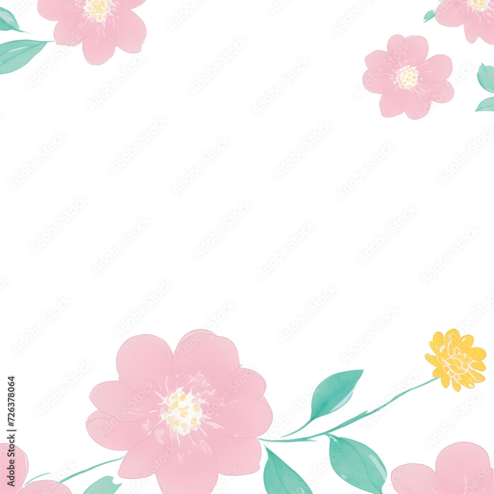 flower border decoration, flower clipart,invitation card