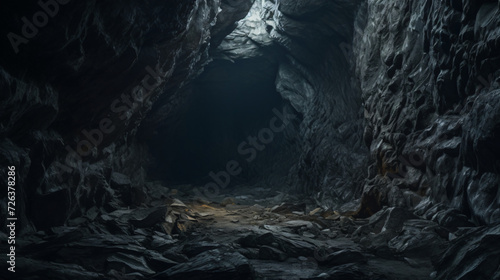 Realistic a dark underground tunnel