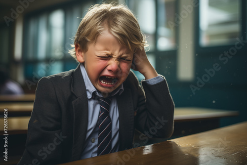child girl boy reading a book crying hysterically screaming difficulty learning emotions homework learning beautiful photo children tension school kindergarten homework lessons scream new generation