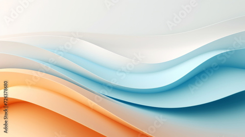 Abstract 3d wavy smooth background. Multicolor pastel colour palette. Aesthetic concept. Generative AI