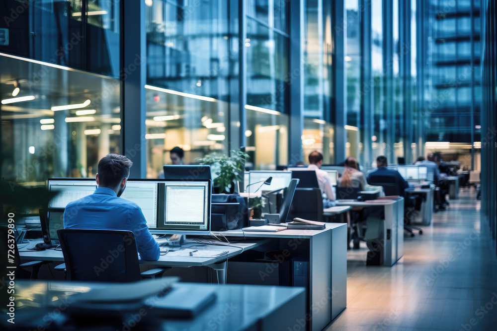 Corporate business people working in busy office Corporate business people working in busy office