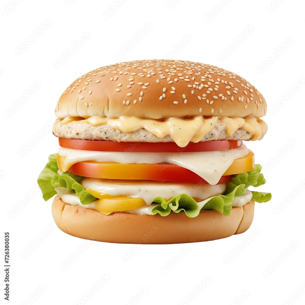 Cheese Chicken Beef Burger on transparent background Premium Png on transparent background. Cheese Chicken Beef Burger on transparent background Premium Png on transparent background.