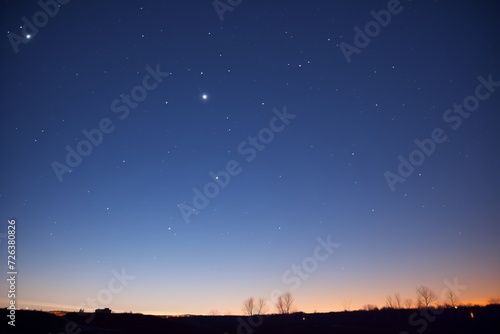 venus and mars visible in a clear, starry night sky