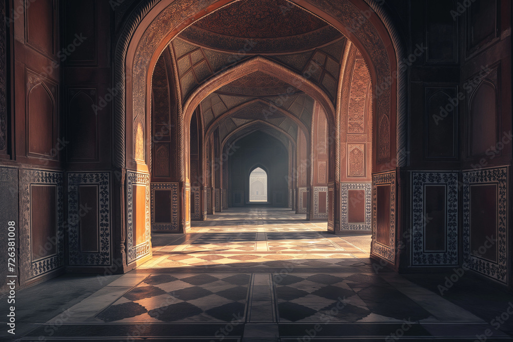 Entrance to the mosque. Ramadan concept. 