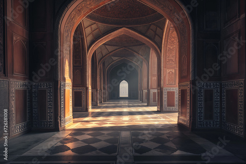 Entrance to the mosque. Ramadan concept. 