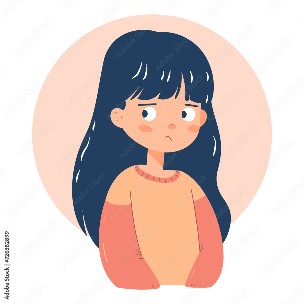 Sad Kid - Eliciting Empathy, Childhood Emotions, and Sensitivity to Feelings. Flat Vector Illustration Sad Kid - Eliciting Empathy, Childhood Emotions, and Sensitivity to Feelings. Flat Vector Illustration