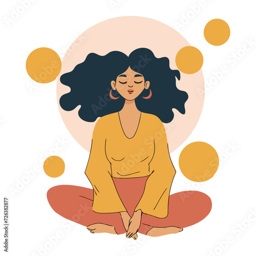 Relaxing Women - Embodying Calmness, Leisure, and Peaceful Moments. Flat Vector Illustration 