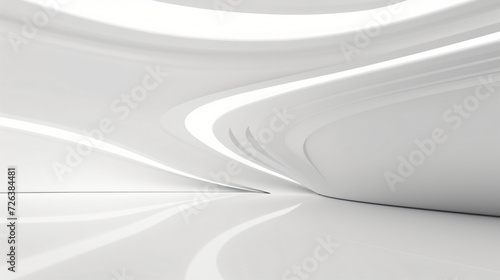 Blank white curved background