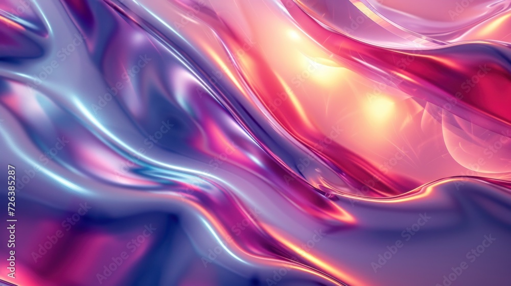Abstract Iridescent Waves With Intense Pink and Blue Hues in Macro Photography Abstract Iridescent Waves With Intense Pink and Blue Hues in Macro Photography